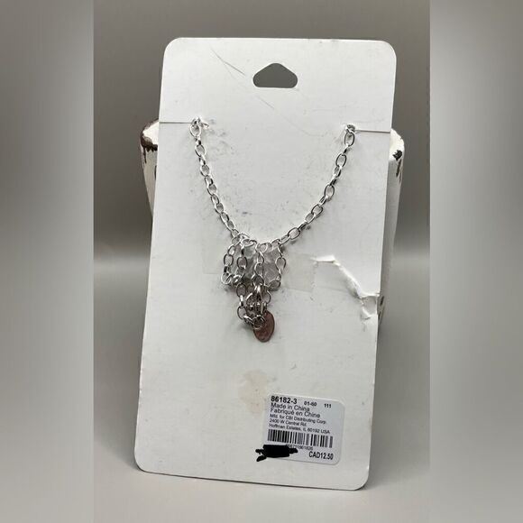 🔥❤️🔥 LOVE” NEW 16” Silver Heart Toggle Pendant Necklace NWT - Picture 4 of 6